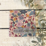 Coaster Ceramic Personalised - Blue/Lilac Flowers 14503