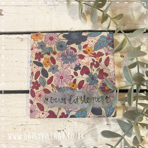 Coaster Ceramic Personalised - Blue/Lilac Flowers 14503