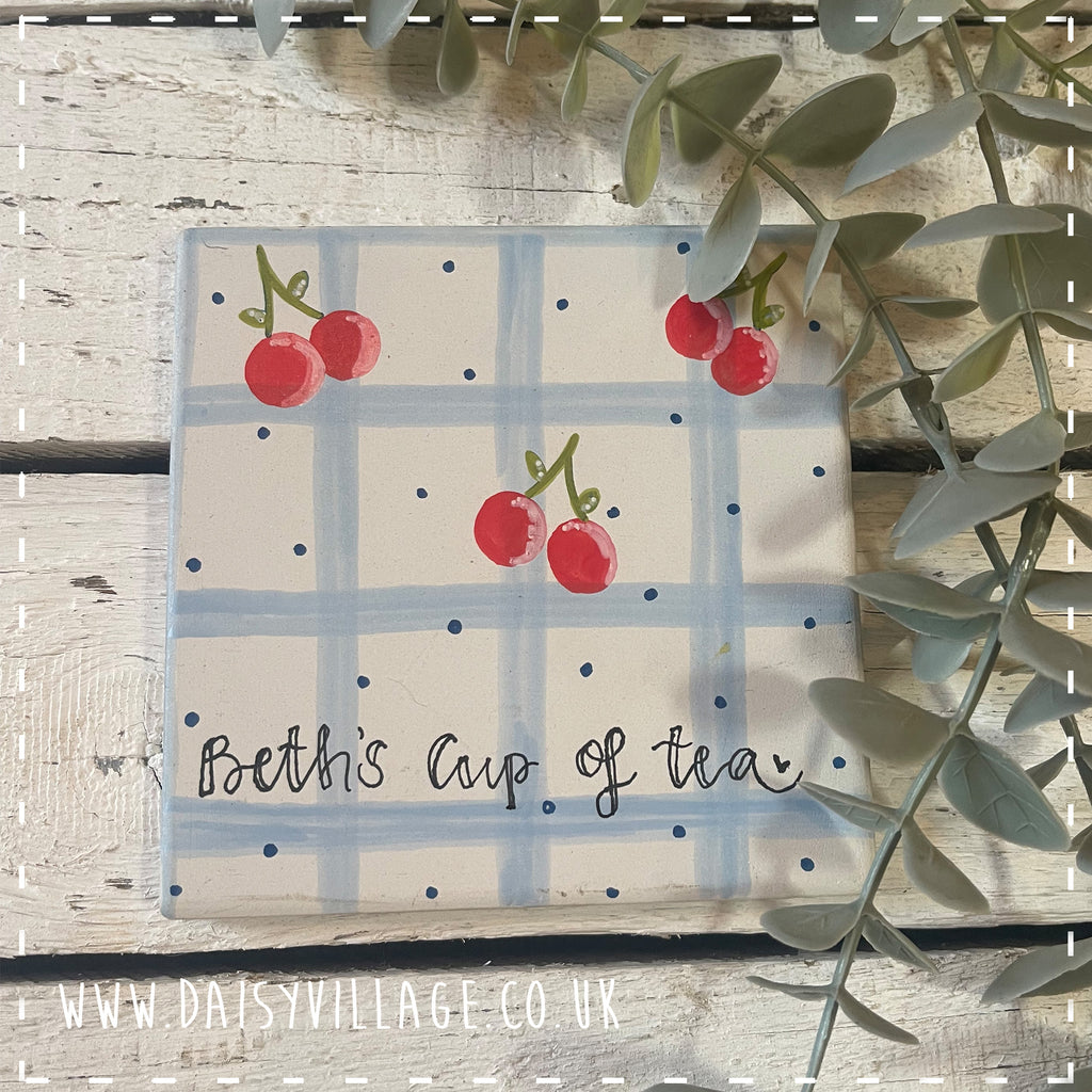 Coaster Ceramic Personalised - Cherries 14506