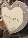 Heart 6" with Border - I Love You 5757