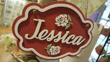 Personalised Elegant Name Plaque Sm - Flower 8505