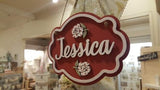 Personalised Elegant Name Plaque Sm - Flower 8505