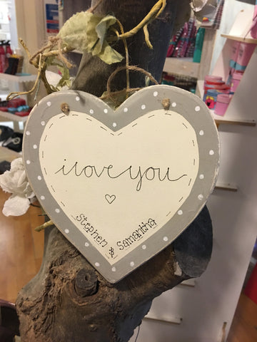 Heart 6" with Border - I Love You 5757